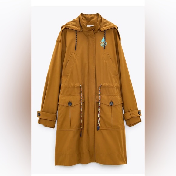 Zara water resistant colorful trench coat - Picture 2 of 4